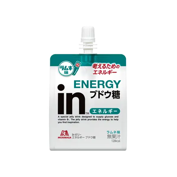 Morinaga in Jelly Energy Glucose ramune-flavor teal pouch with white cap